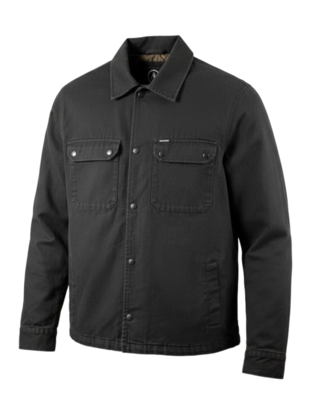 Volcom Shirt Buttoned Quilted Jacket in Black Size M